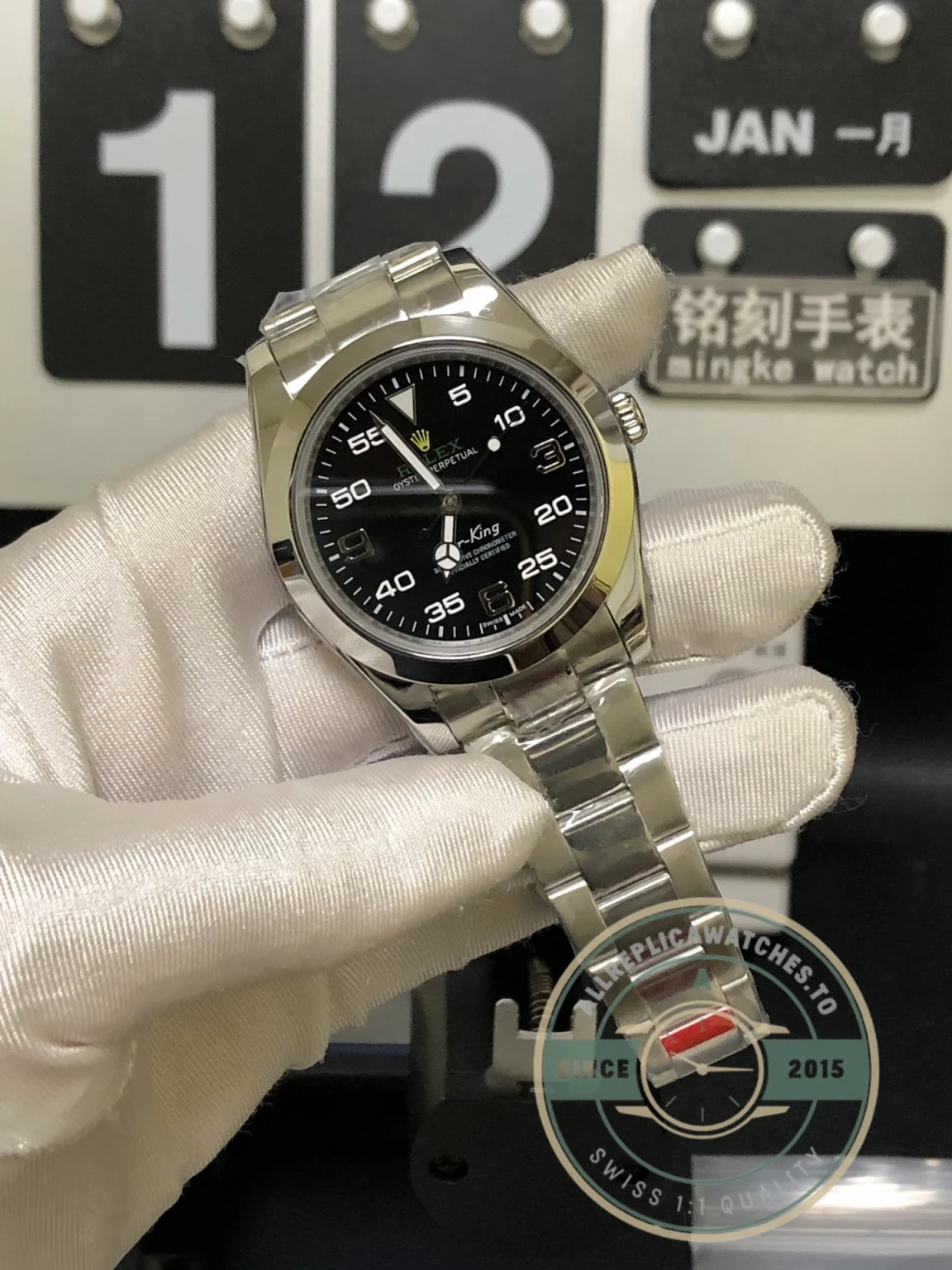Replica Rolex Air-King 38mm Dial Black 1454020 - Factory Super Clone Watch