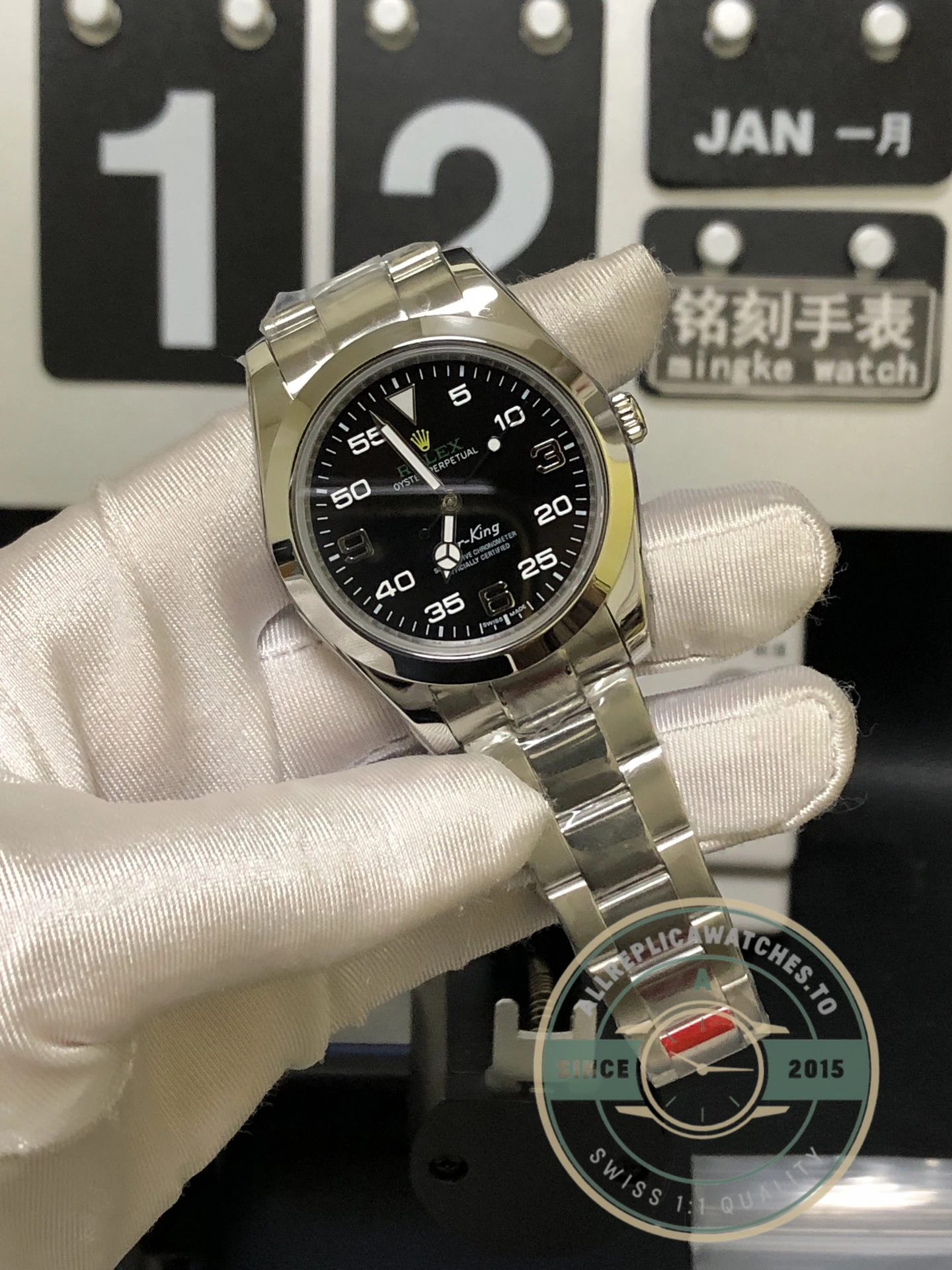 Replica Rolex Air-King 38mm Dial Black 1454020 - Factory Super Clone Watch