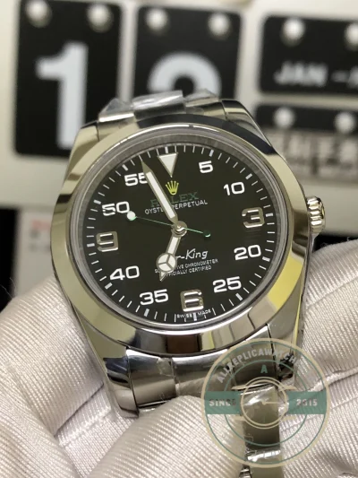 Replica Rolex Air-King 38mm Dial Black 1454020 - Premium Super Clone Watch