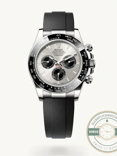 Replica Rolex Cosmograph Daytona 126519LN meteorite dial full front angle in white gold case