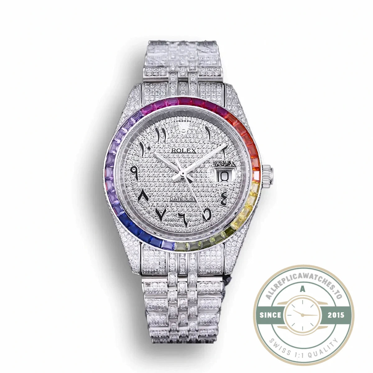 Replica Rolex Datejust 126300 41mm Dial Arabic Bezel Rainbow - Affordable Super Clone Watch
