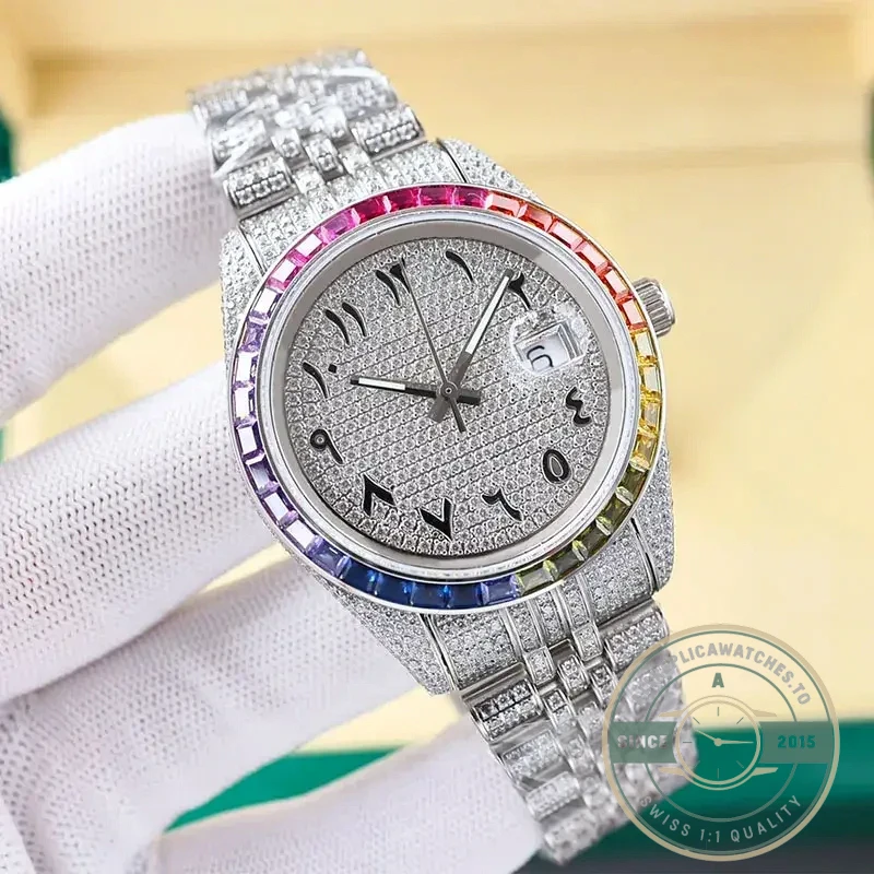 Replica Rolex Datejust 126300 41mm Dial Arabic Bezel Rainbow - Swiss-Made Clone Watch