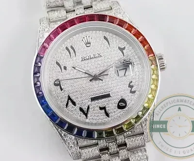Replica Rolex Datejust 126300 41mm Dial Arabic Bezel Rainbow - Best Quality Replica Watch