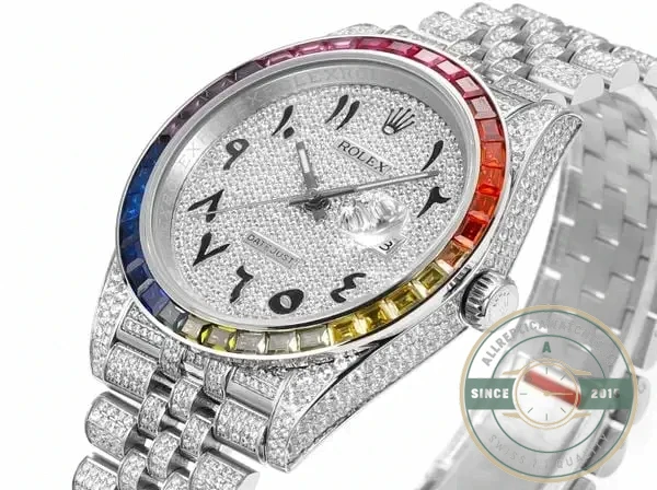 Replica Rolex Datejust 126300 41mm Dial Arabic Bezel Rainbow - Top-Tier Swiss Replica Watch