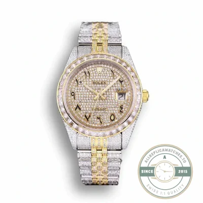 Replica Rolex Datejust 126300 41mm Dial Arabic Yellow Gold - Best Quality Replica Watch
