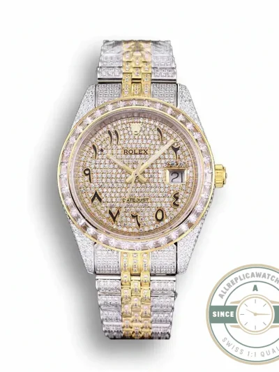 Replica Rolex Datejust 126300 41mm Dial Arabic Yellow Gold - Best Quality Replica Watch