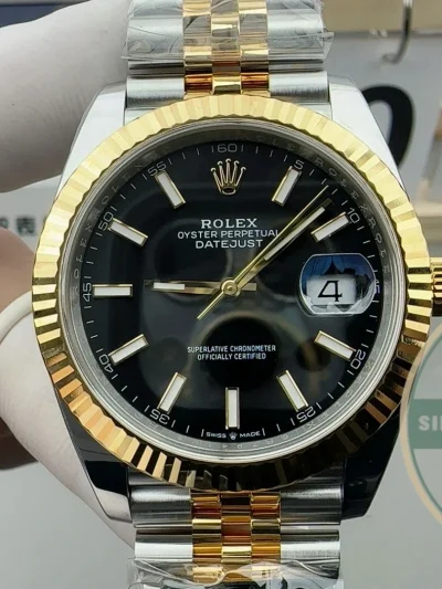 Replica Rolex Datejust m126333 41mm Bright Black Dial - Premium Super Clone Watch
