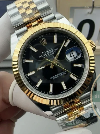 Replica Rolex Datejust m126333 41mm Bright Black Dial - Factory Super Clone Watch