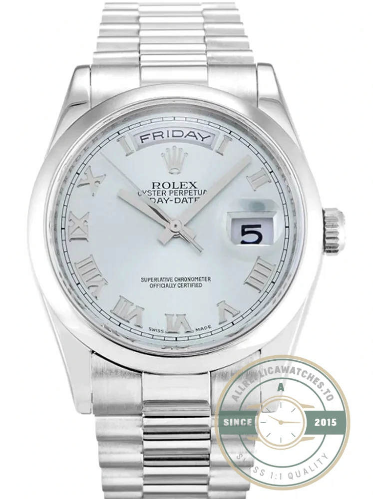 Replica Rolex Day-Date 118206 36mm Blue Dial - Swiss Movement Replica Watch