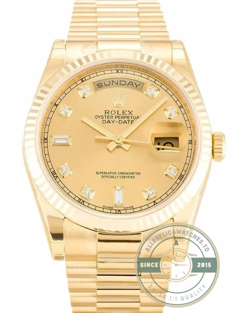 Replica Rolex Day-Date 118238 36mm Gold Dial - Luxury Replica Watch