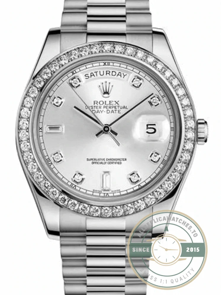 Replica Rolex Day-Date 118346 36mm Silver Dial - Luxury Replica Watch