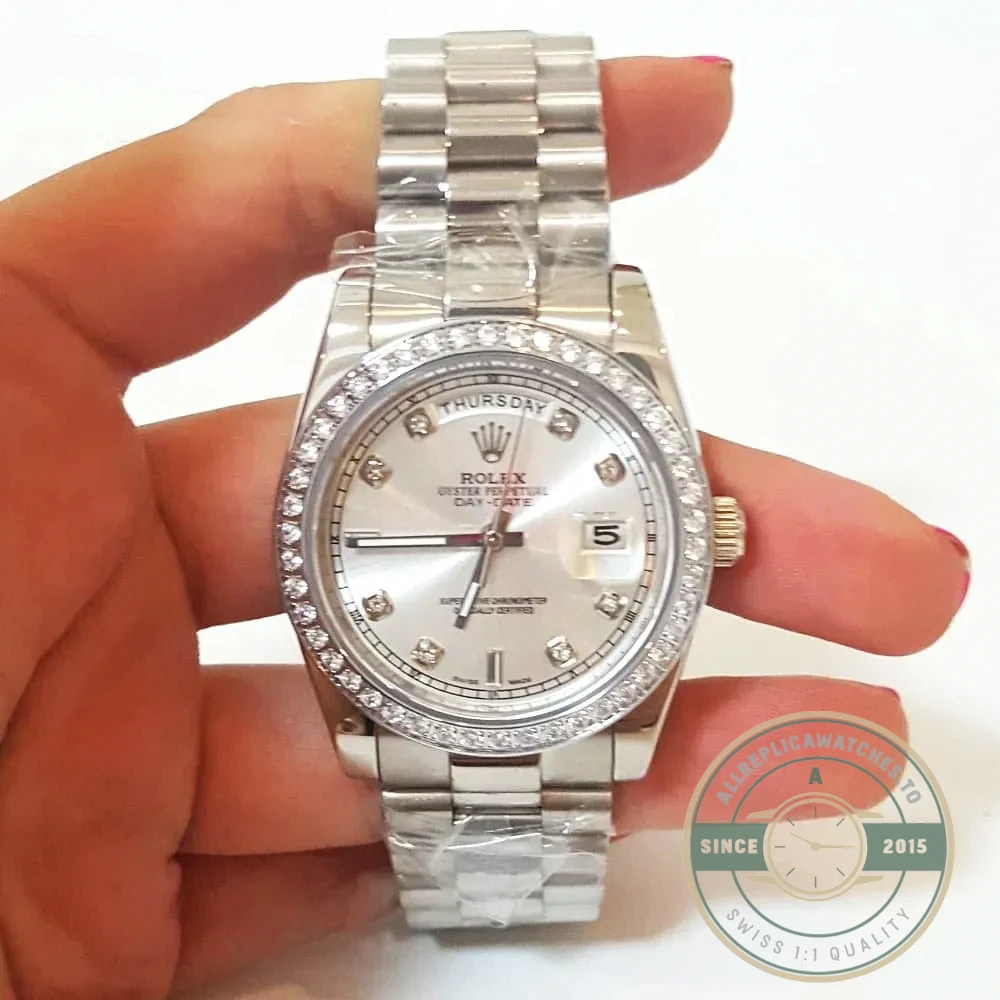 Replica Rolex Day-Date 118346 36mm Silver Dial - Premium Super Clone Watch