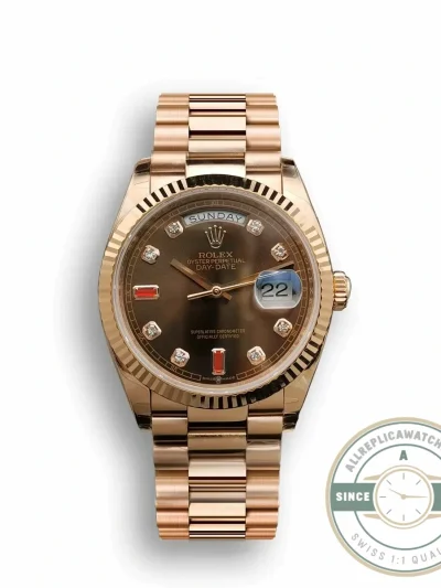Replica Rolex Day-Date 128238 36mm Chocolate Dial - 1:1 Swiss Replica Watch