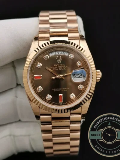 Replica Rolex Day-Date 128238 36mm Chocolate Dial - Affordable Luxury Replica Timepiece