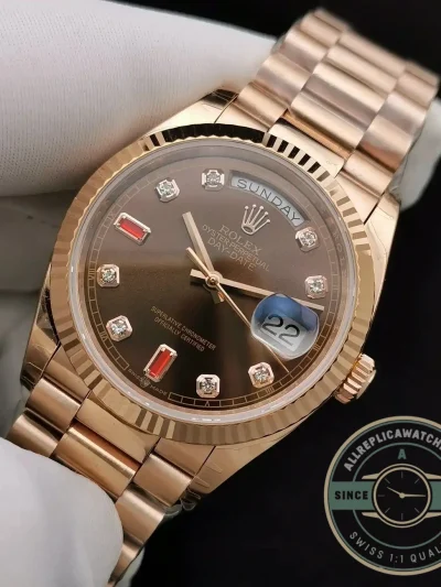 Replica Rolex Day-Date 128238 36mm Chocolate Dial - Affordable Luxury Replica Timepiece