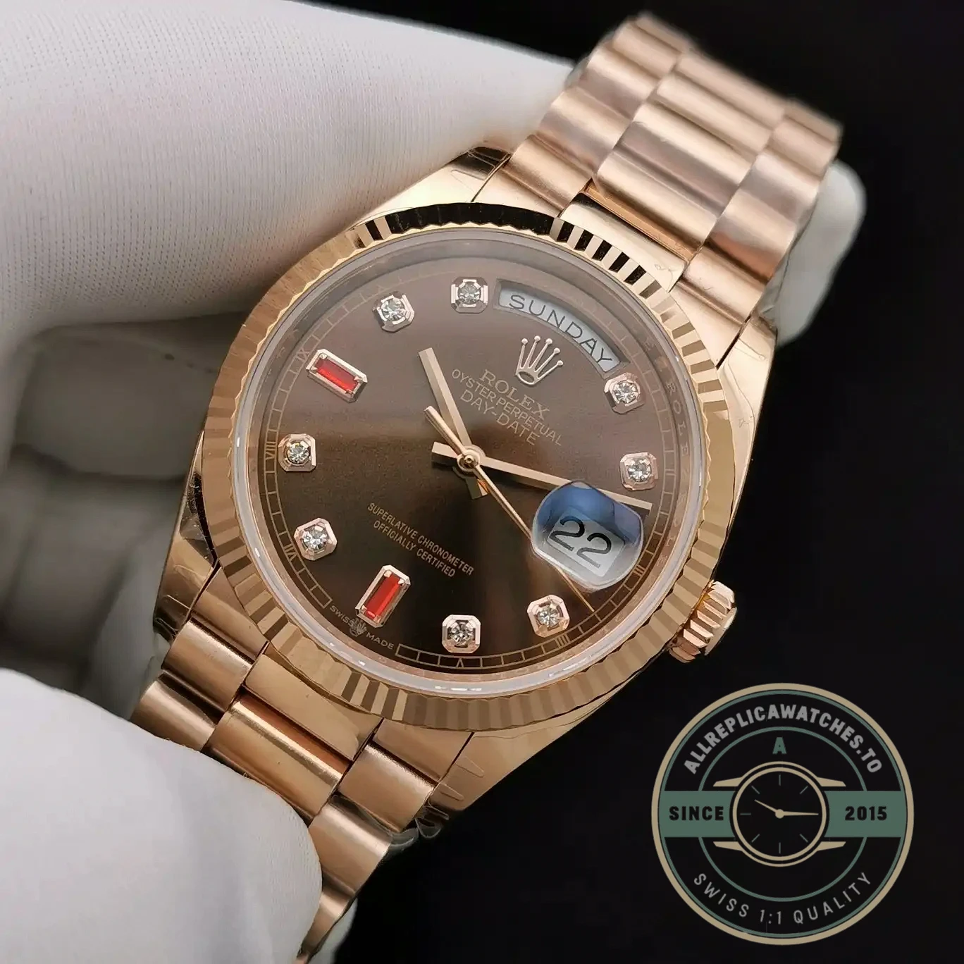 Replica Rolex Day-Date 128238 36mm Chocolate Dial - Affordable Luxury Replica Timepiece