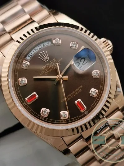 Replica Rolex Day-Date 128238 36mm Chocolate Dial - Affordable Super Clone Watch