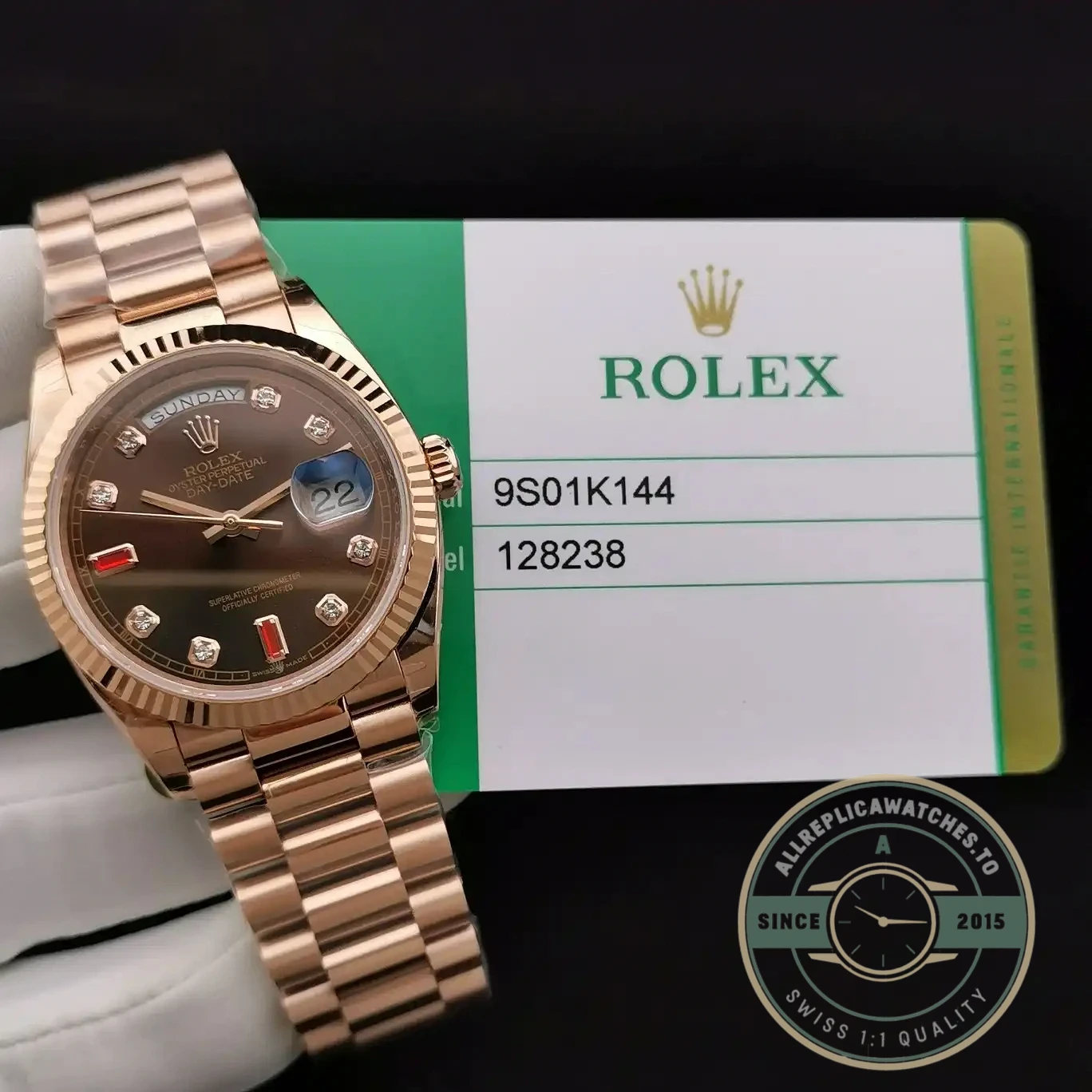 Replica Rolex Day-Date 128238 36mm Chocolate Dial - High-Grade Replica Watch
