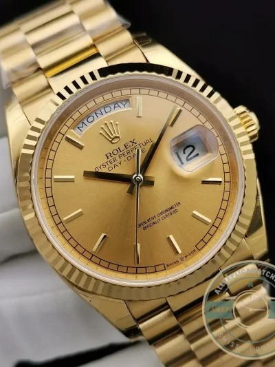 Replica Rolex Day-Date 128238 36mm Gold Dial - Swiss Movement Replica Watch