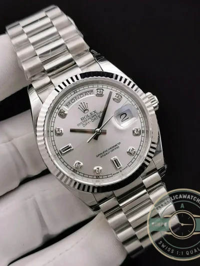 Replica Rolex Day-Date 128238 36mm Mother of Pearl Dial - Factory Super Clone Watch
