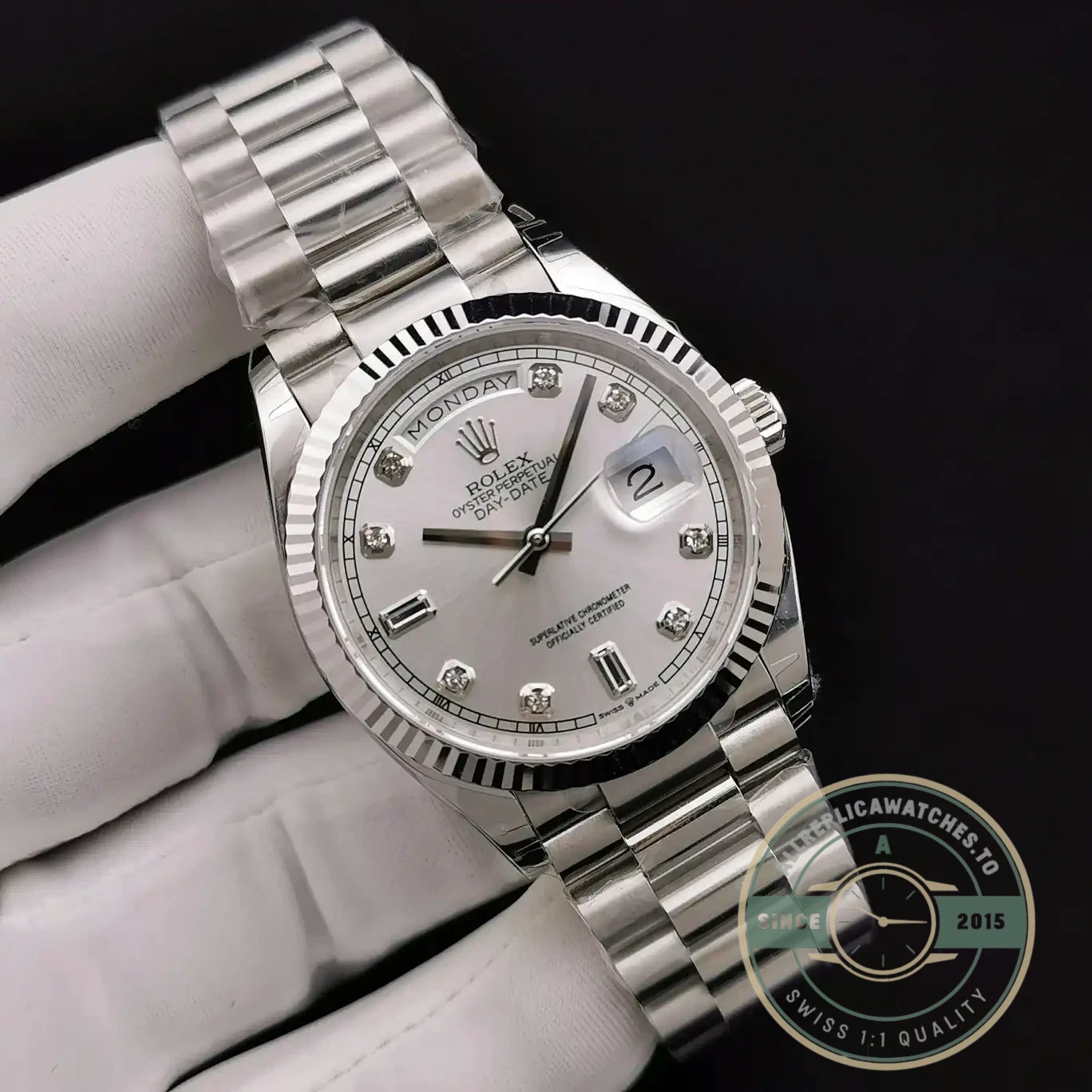 Replica Rolex Day-Date 128238 36mm Mother of Pearl Dial - Factory Super Clone Watch