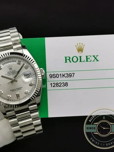 Replica Rolex Day-Date 128238 36mm Mother of Pearl Dial - Factory Super Clone Watch
