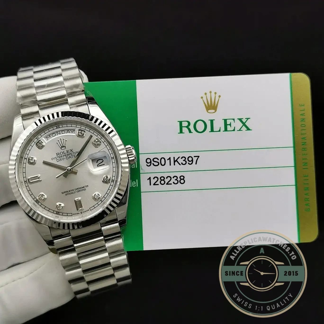 Replica Rolex Day-Date 128238 36mm Mother of Pearl Dial - Factory Super Clone Watch