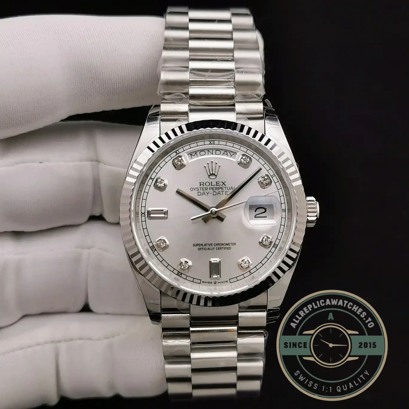 Replica Rolex Day-Date 128238 36mm Mother of Pearl Dial - Affordable Super Clone Watch