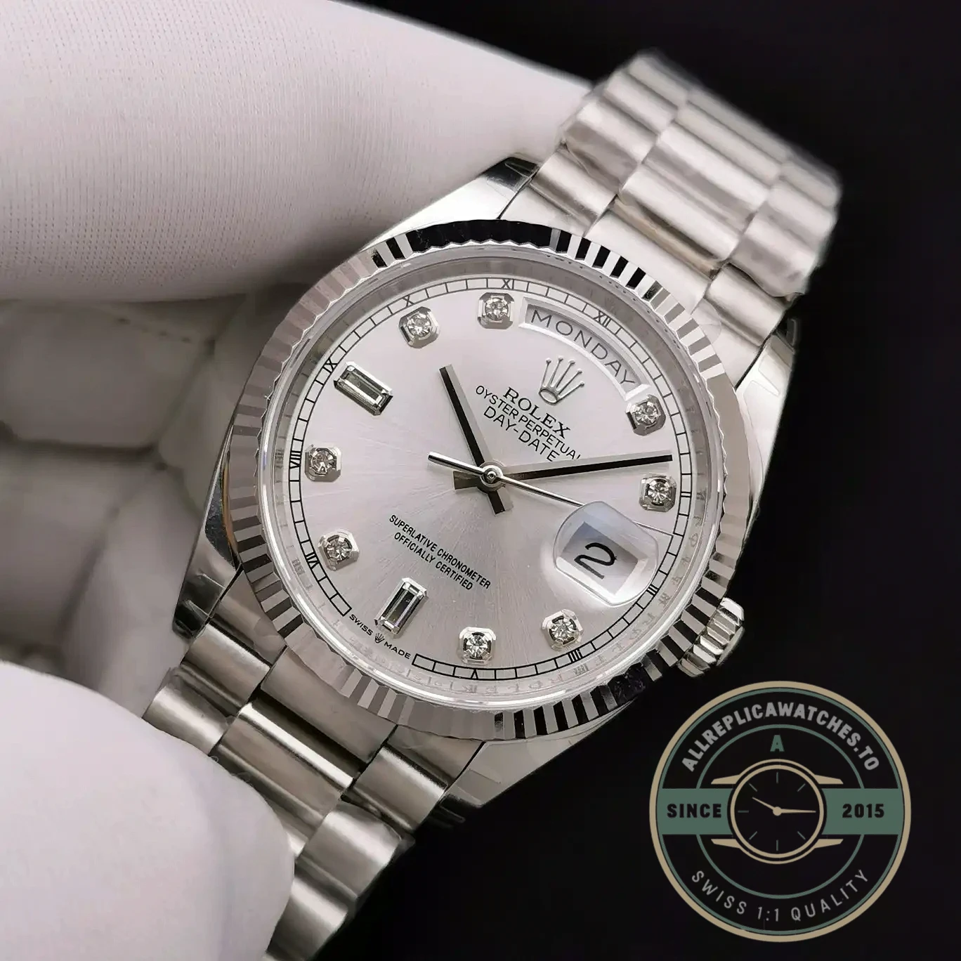Replica Rolex Day-Date 128238 36mm Mother of Pearl Dial - Affordable Super Clone Watch