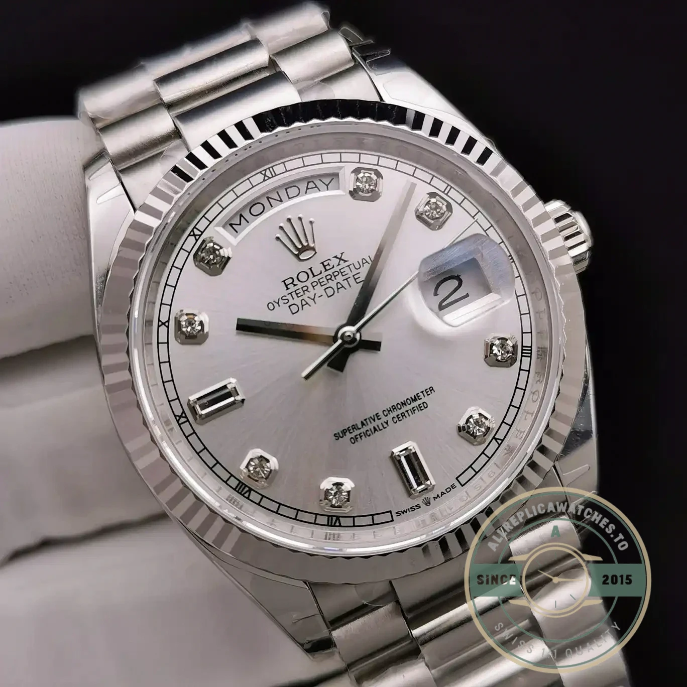 Replica Rolex Day-Date 128238 36mm Mother of Pearl Dial - Swiss Movement Replica Watch