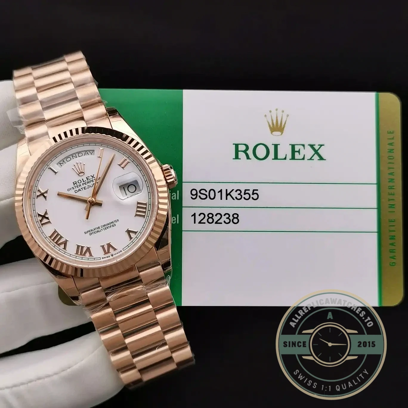 Replica Rolex Day-Date 128238 36mm White Roman Dial - Luxury Replica Watch