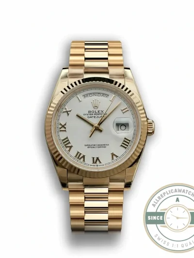 Replica Rolex Day-Date 128238 36mm White Roman Dial - Factory Super Clone Watch