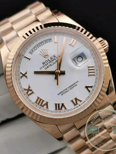 Replica Rolex Day-Date 128238 36mm White Roman Dial - Best Quality Replica Watch