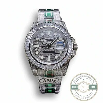 Replica Rolex GMT-Master II 116769TBR 40mm Green Diamonds Bracelet - 1:1 Swiss Replica Watch