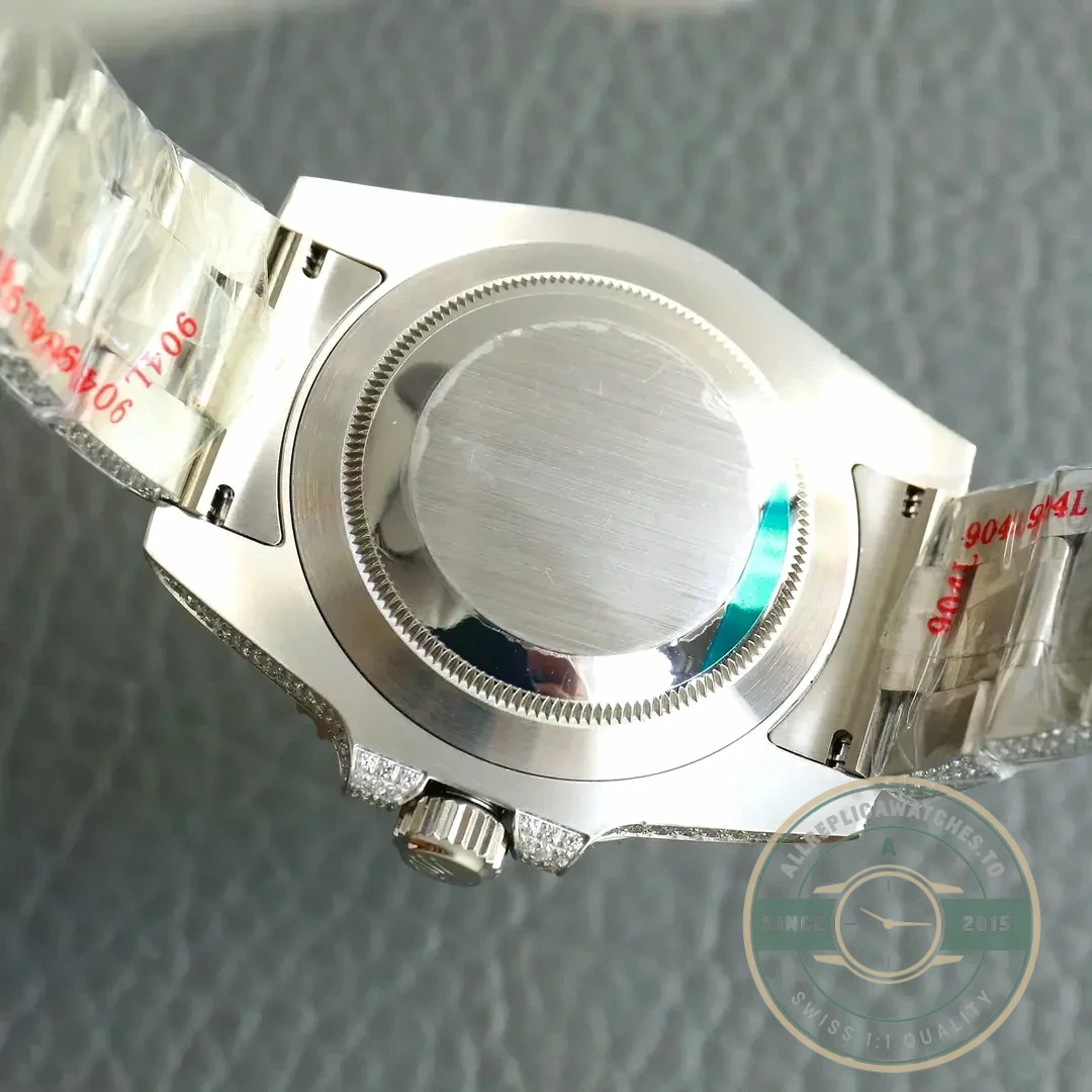 Replica Rolex Submariner Iced Out 116610LN 40mm Diamond Blue Markers - Luxury Replica Watch