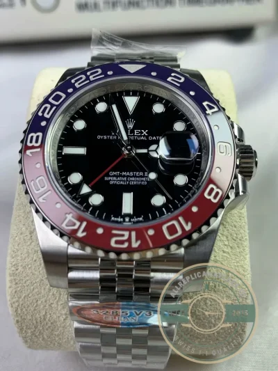 Replica Rolex GMT-Master II 40mm Dial Black 126710BLRO Jubilee "Pepsi" - Affordable Super Clone Watch