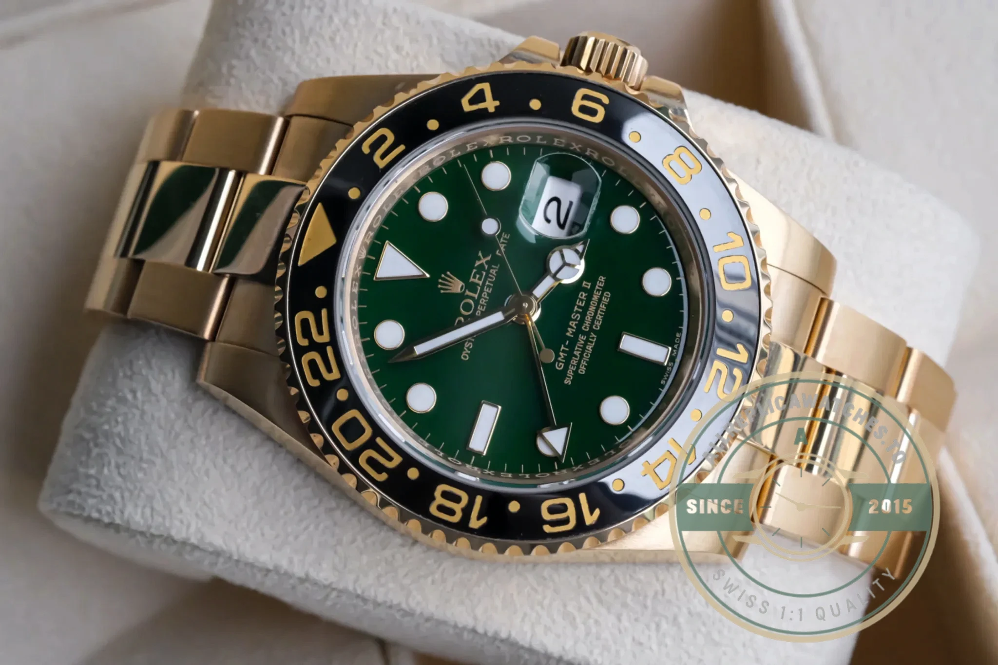 Replica Rolex GMT-Master II 40mm Dial Green 116718GSO - Best Quality Replica Watch