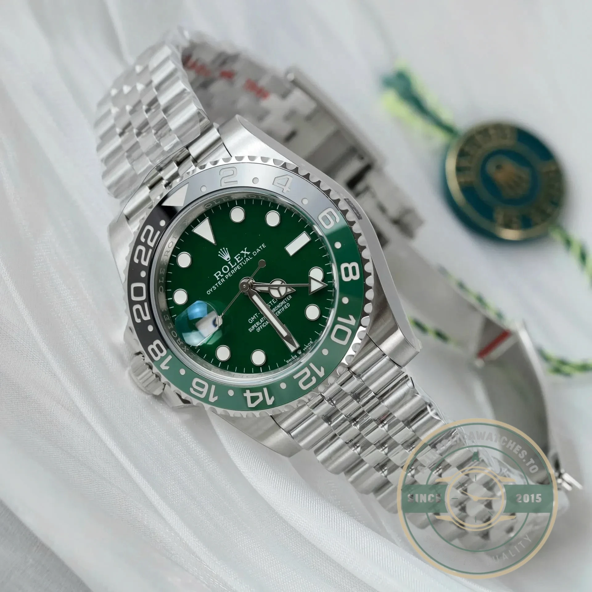 Replica Rolex GMT-Master II Jubilee “Absinthe” 40mm 126729VTNR - Affordable Super Clone Watch