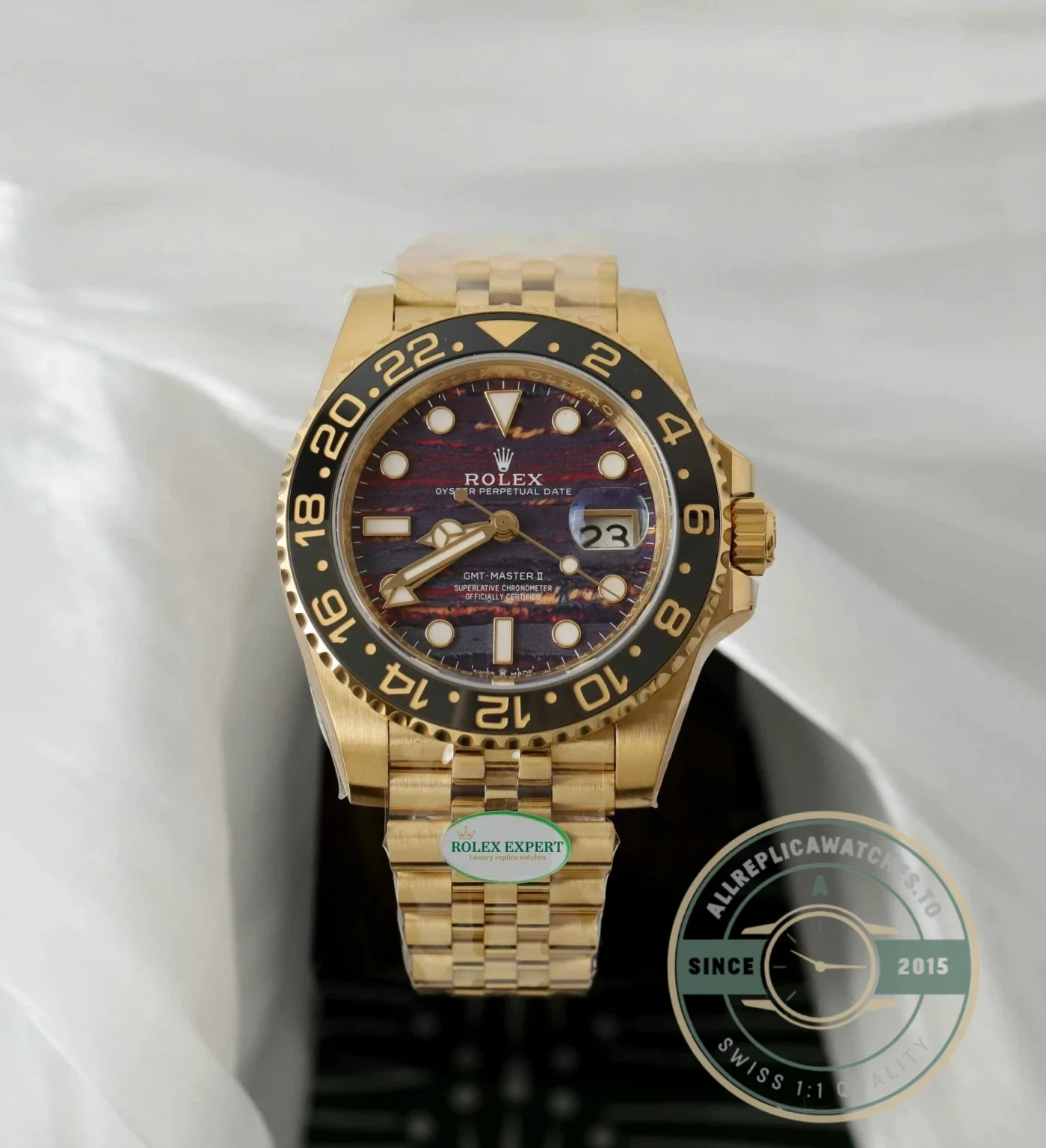 Replica Rolex GMT-Master II Tiger Iron Dial 40mm 126718GRNR - Premium Super Clone Watch
