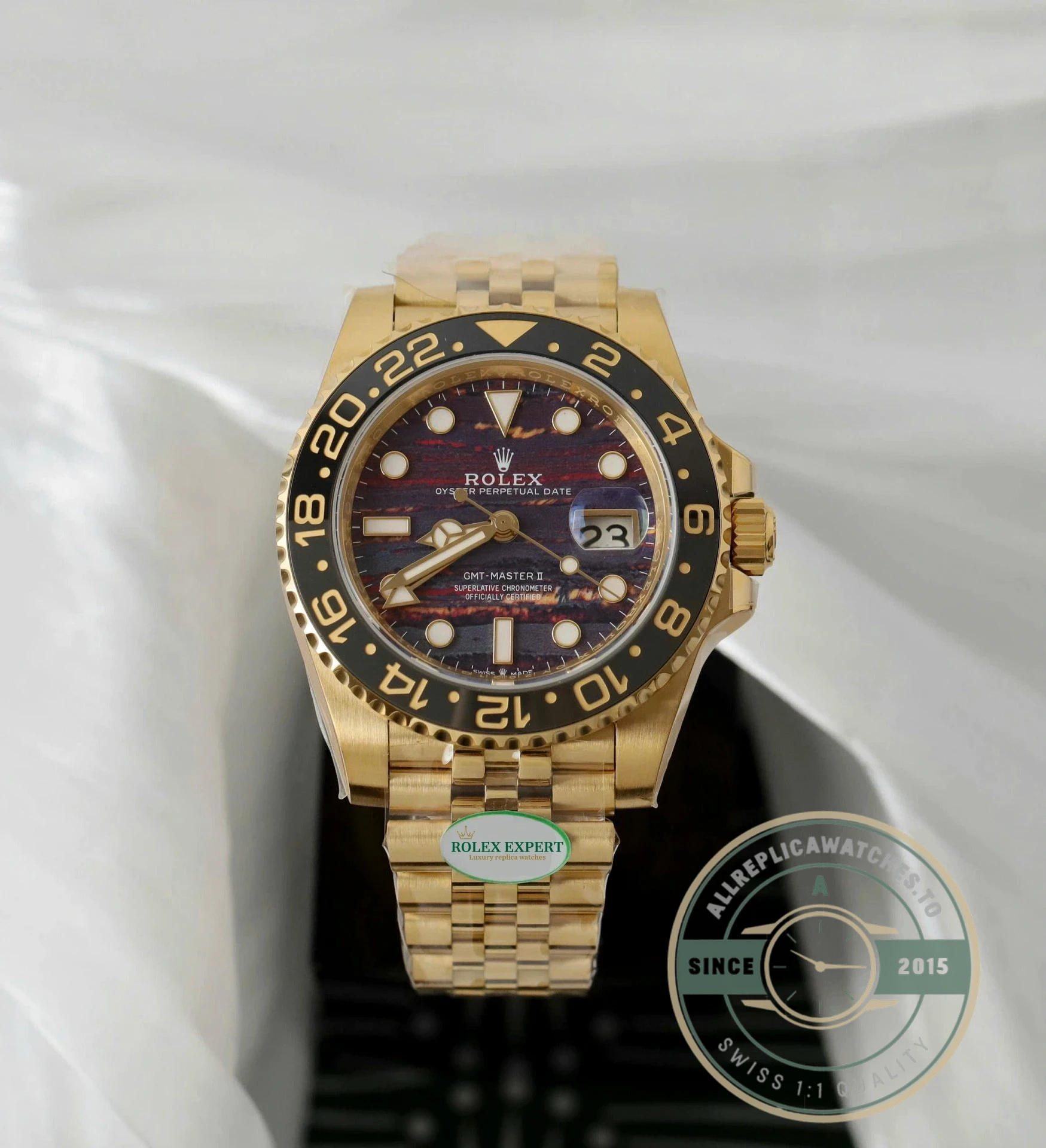 Replica Rolex GMT-Master II Tiger Iron Dial 40mm 126718GRNR - Premium Super Clone Watch