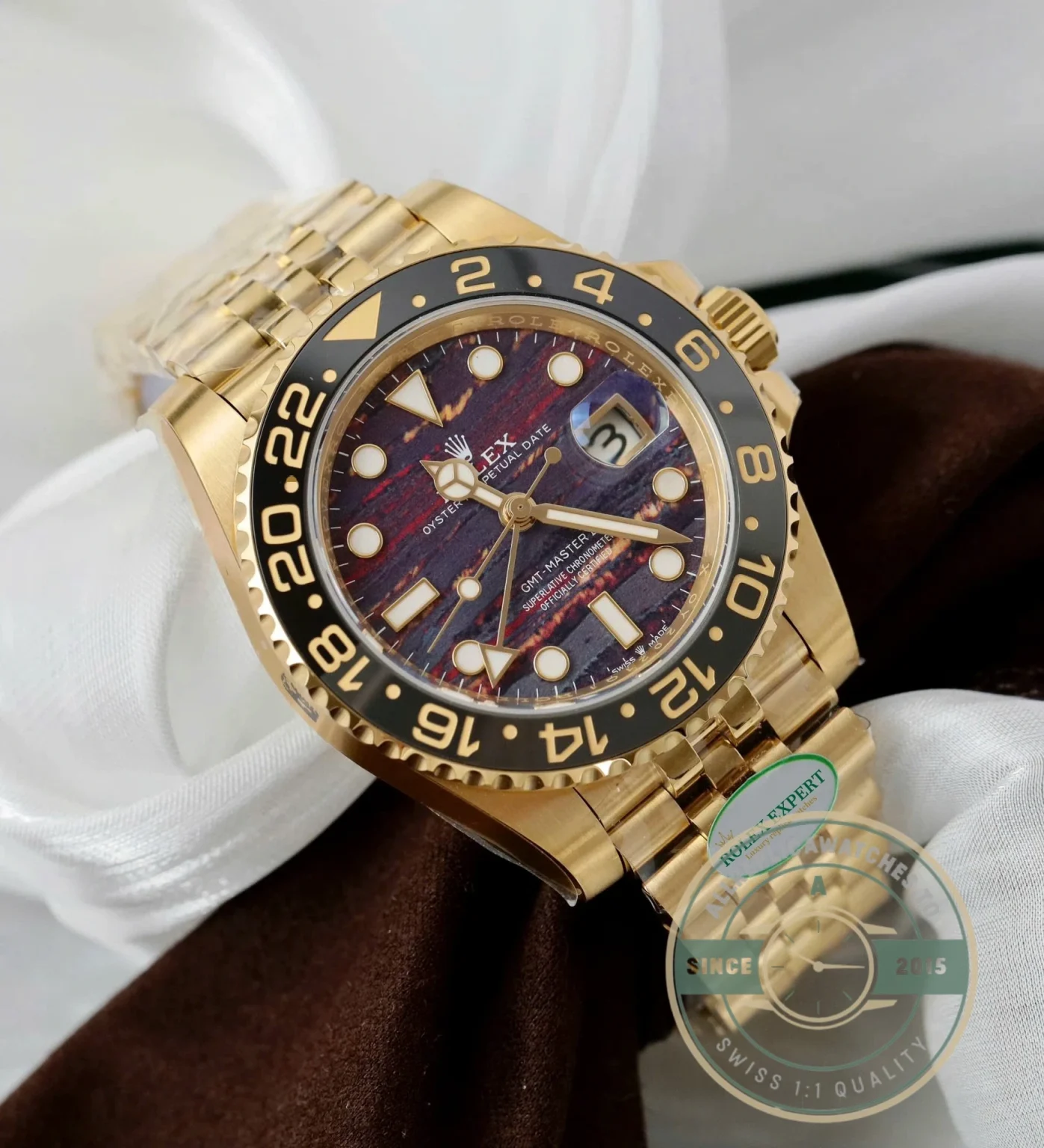 Replica Rolex GMT-Master II Tiger Iron Dial 40mm 126718GRNR - Luxury Replica Watch