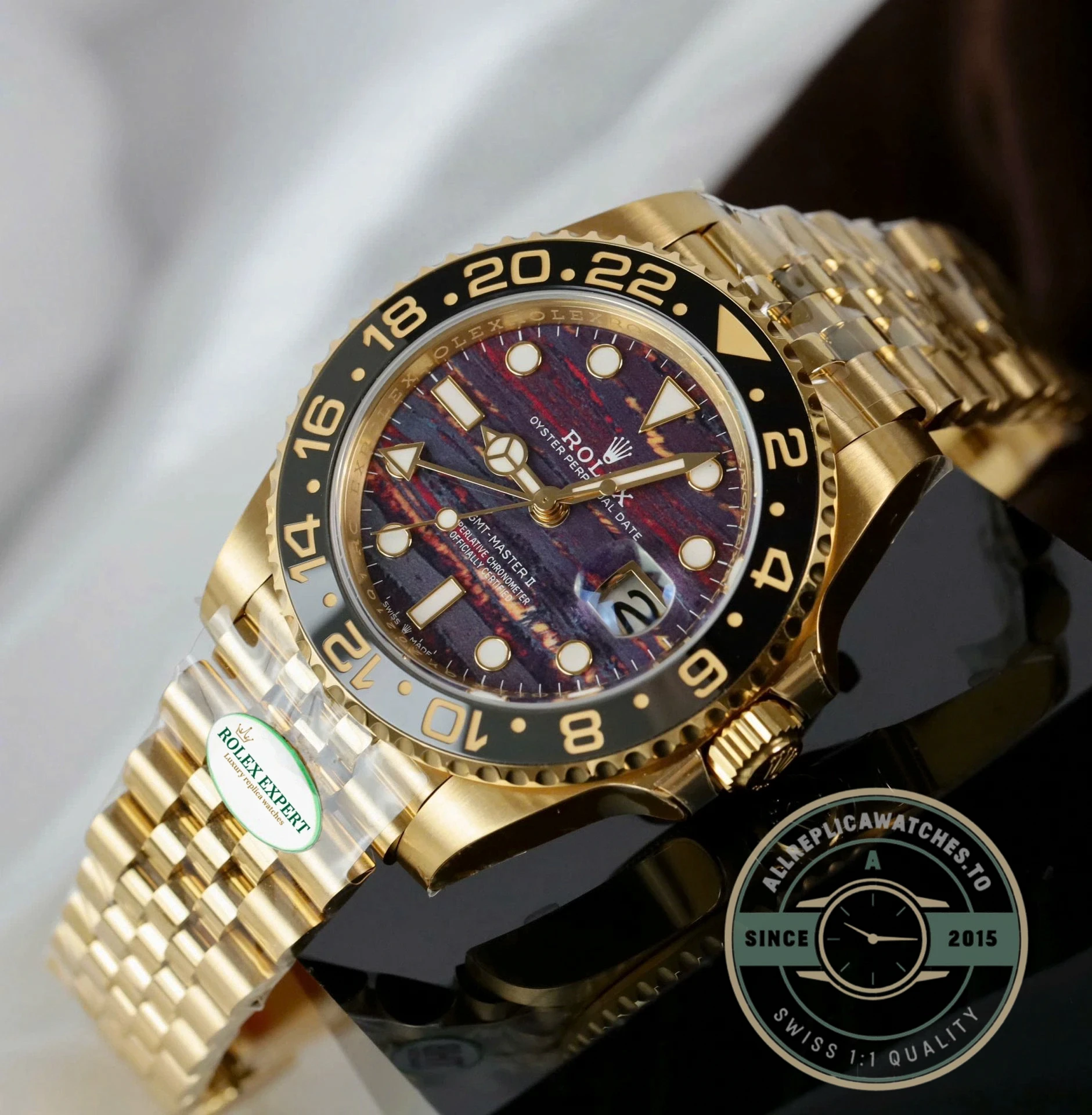 Replica Rolex GMT-Master II Tiger Iron Dial 40mm 126718GRNR - 1:1 Swiss Replica Watch