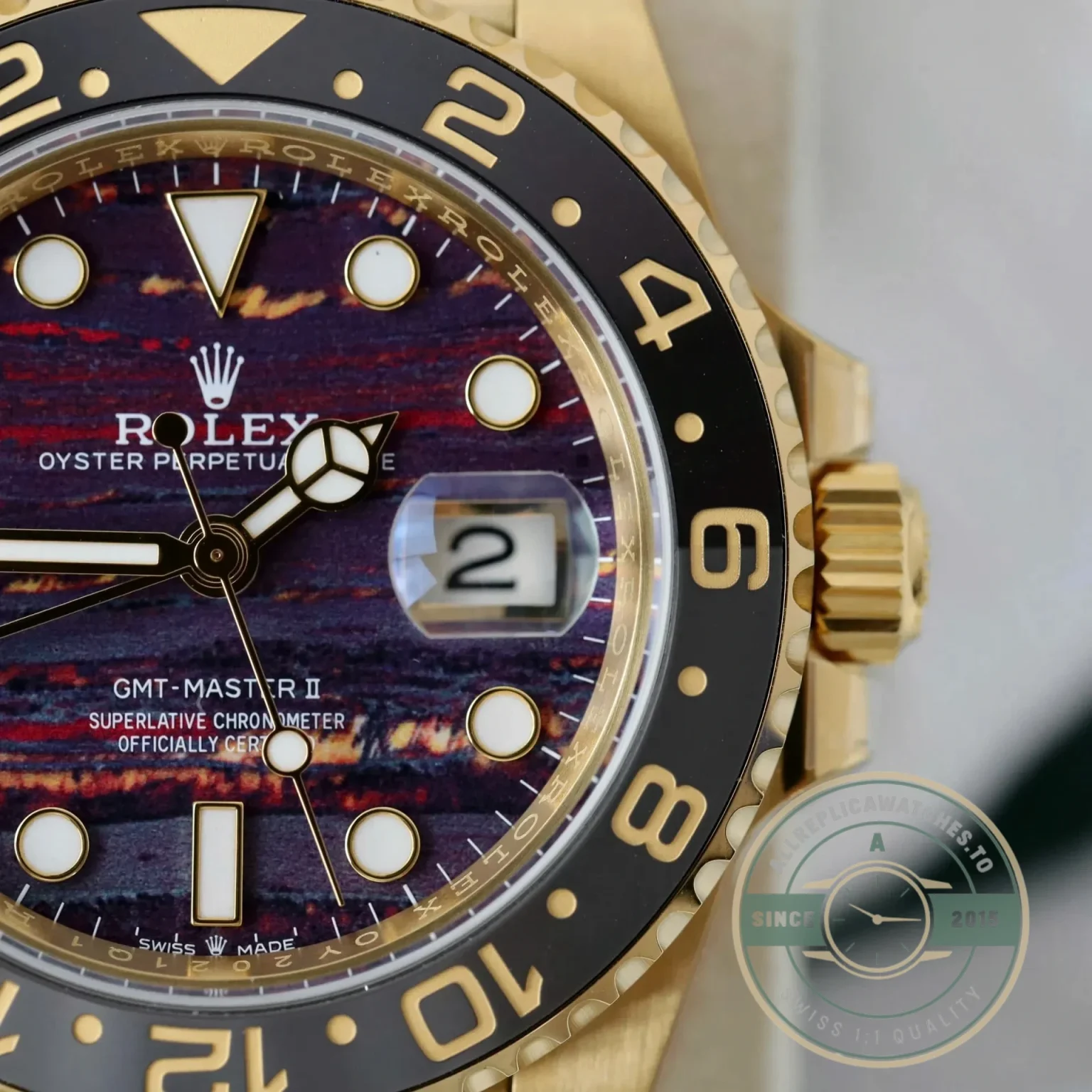 Replica Rolex GMT-Master II Tiger Iron Dial 40mm 126718GRNR - Premium Super Clone Watch