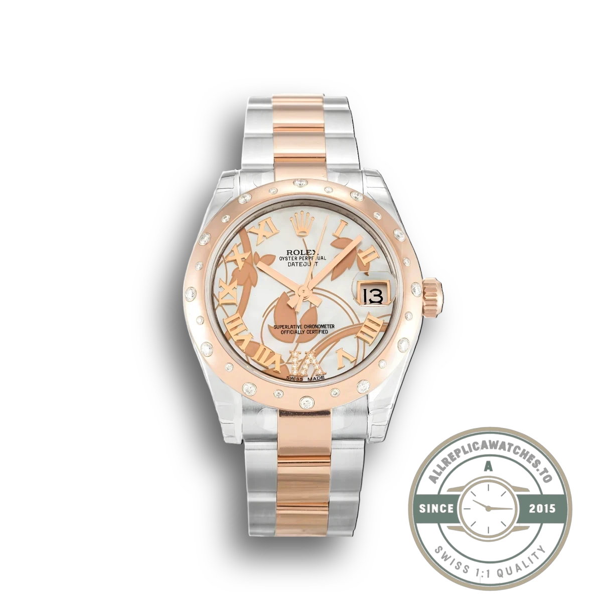 Replica Rolex Lady-Datejust 178341 31mm White Floral Dial - Swiss Movement Replica Watch