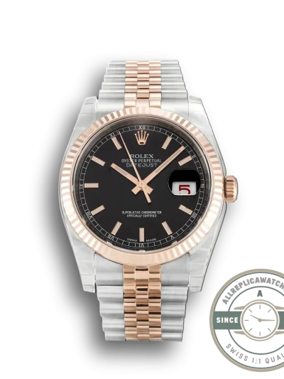 Replica Rolex Lady-Datejust 179171 36mm Rose Gold Black Dial - Best Quality Replica Watch