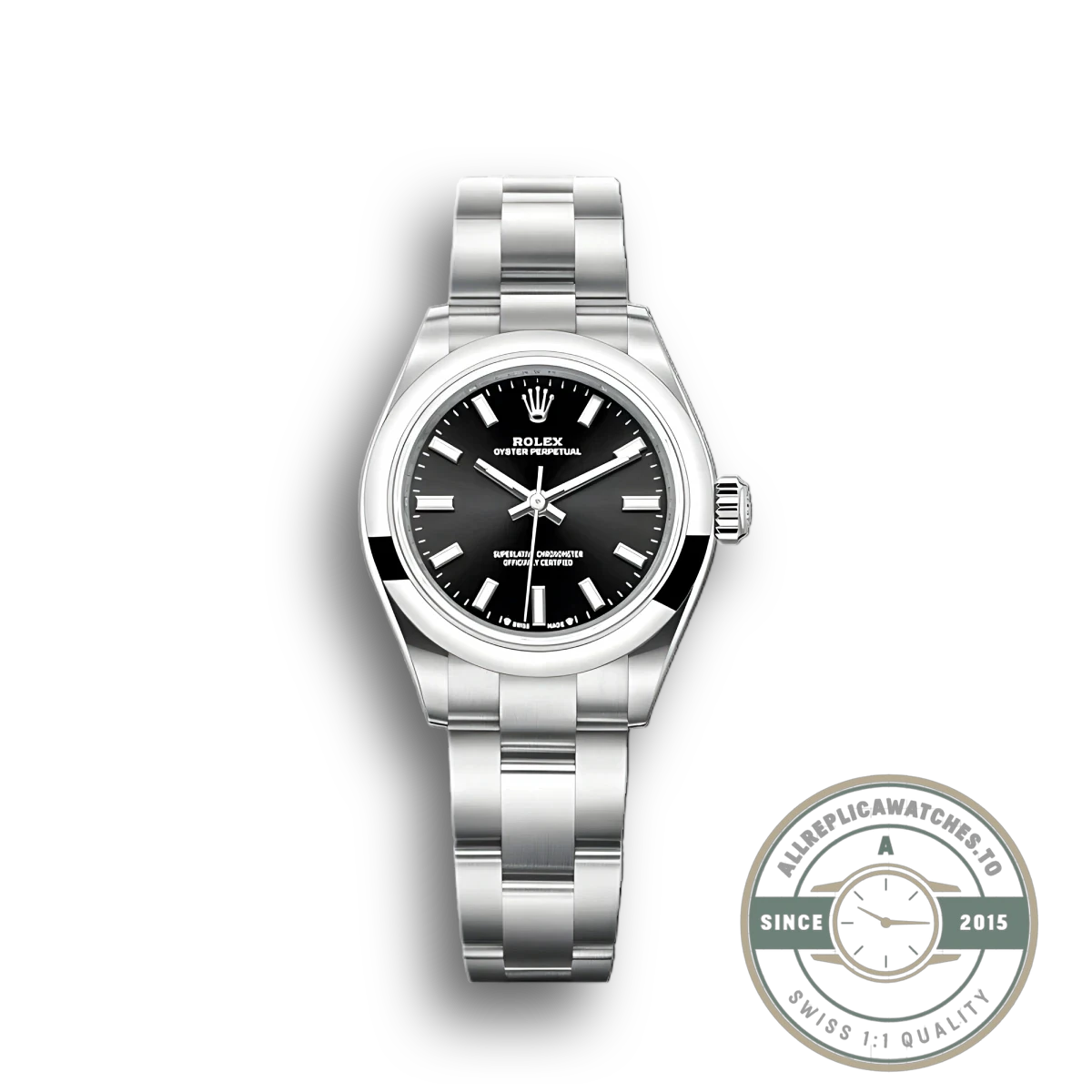 Replica Rolex Oyster Perpetual Lady 28mm Dial Black 276200 - Premium Super Clone Watch