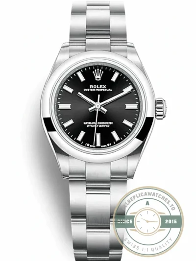 Replica Rolex Oyster Perpetual Lady 28mm Dial Black 276200 - Premium Super Clone Watch