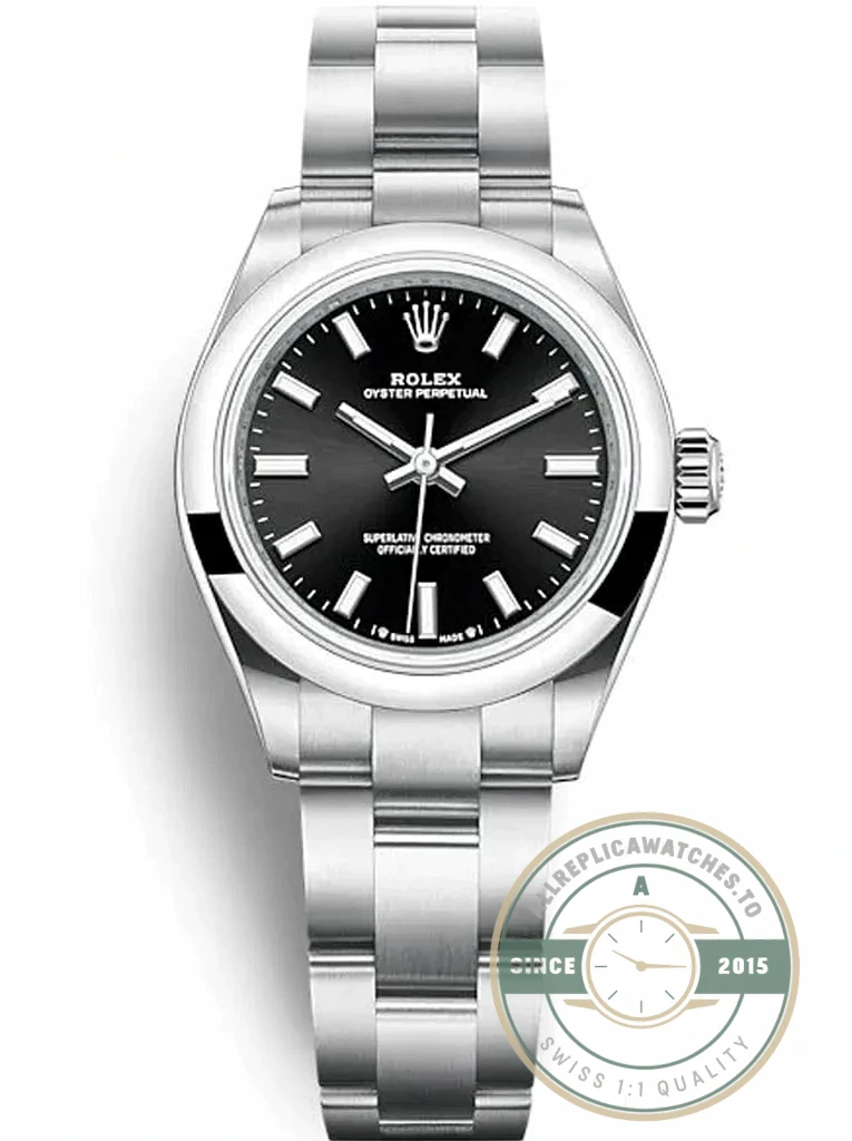 Replica Rolex Oyster Perpetual Lady 28mm Dial Black 276200 - Premium Super Clone Watch