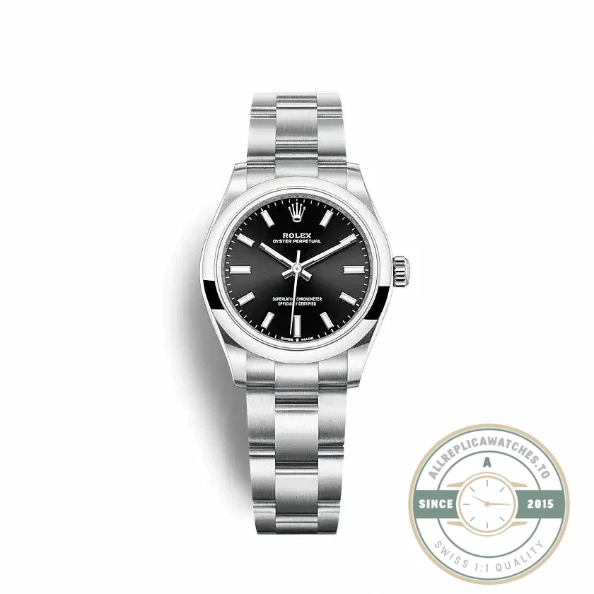 Replica Rolex Oyster Perpetual Lady 31mm Dial Black 277200 - High-Grade Replica Watch