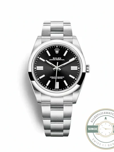 Replica Rolex Oyster Perpetual Lady 34mm Dial Black 124200 - Swiss-Made Clone Watch